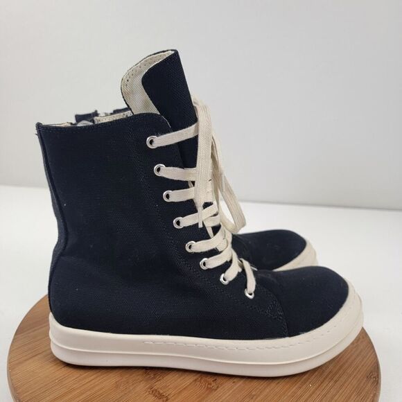 Rick Owens DRKSHDW High Top Sneakers Men's Shoe Sz EU 41 US 8 Italy Side Zip Up - Picture 5 of 16